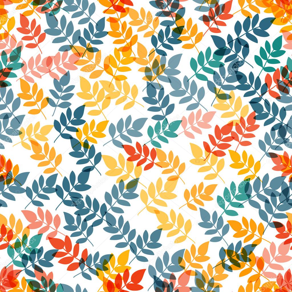 Seamless leaf pattern. Leaf vector background.