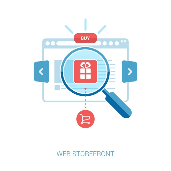 Gösterim amacıyla online storefront ekleyebilir, web Mağazalar, çanta için internet alışveriş. online alışveriş ve e-ticaret için düz tasarım kavramı simge kümesi