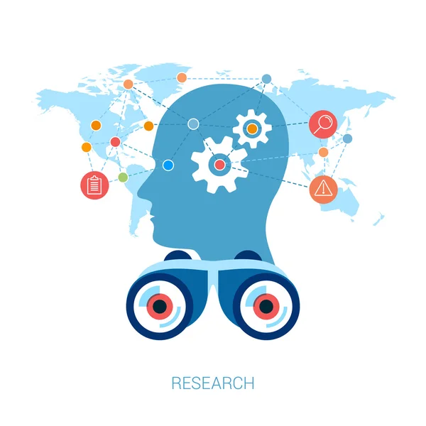 Плоскі піктограми дизайну для веб-розробки інтернет-реклами, дослідження інтернет-маркетингу, консалтингу та графічного дизайну. Піктограми концепції для веб- та мобільних служб Векторні ілюстрації. Профіль голови людини . — стоковий вектор