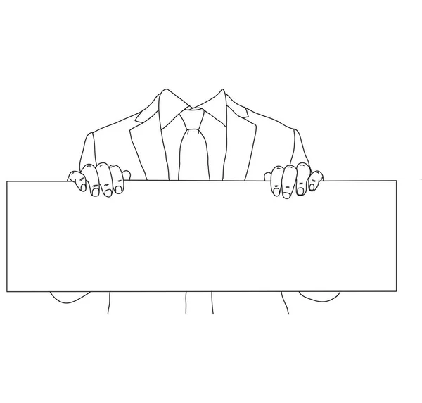 Illustration Des Geschäftsmannes Zeigt Ein Leeres Brett — Stockvektor