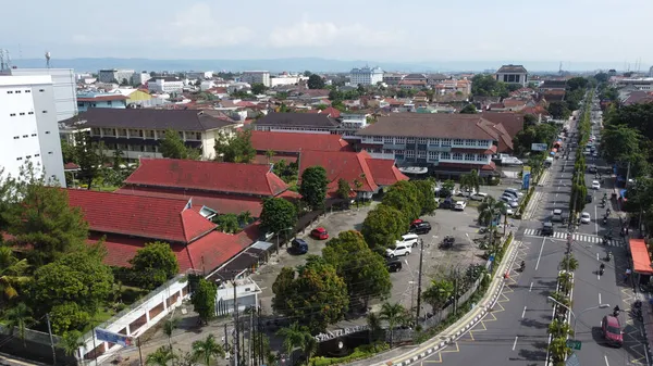 Yogyakarta Indonesien Nov 2021 Gebäude Mit Wohngebiet Mitten Der Stadt — Stockfoto