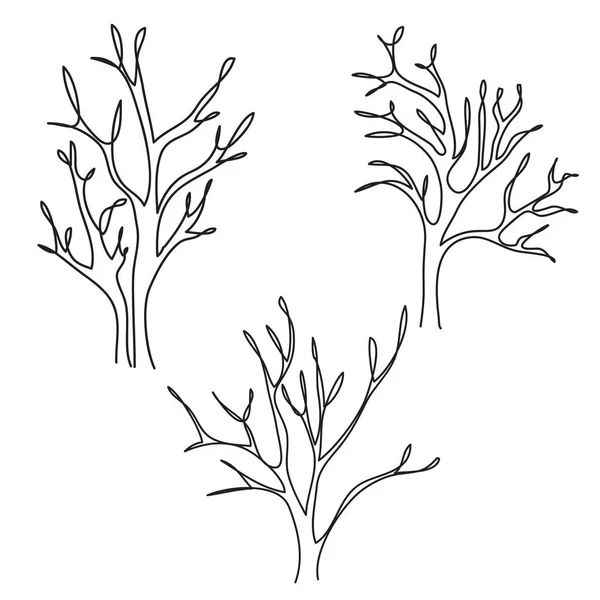 Mano Disegnata Albero Senza Foglie Vettore — Vettoriale Stock