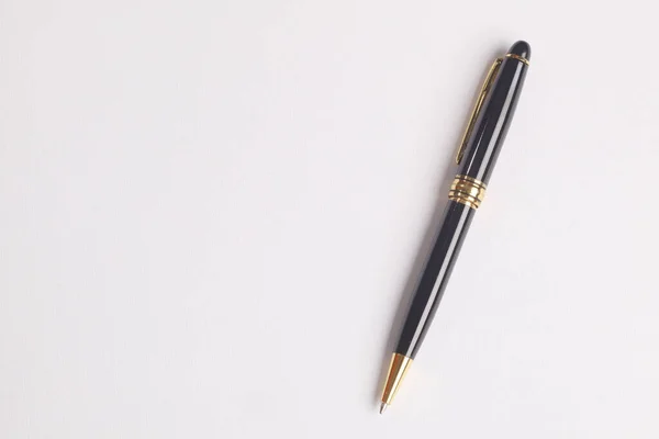 Pen Business Documents Placed White Background — стоковое фото