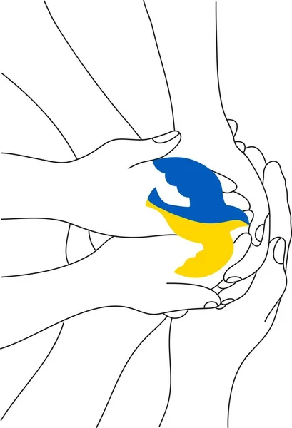 Pokój Ukrainie Stop Wojny Sztandar Kampanii — Wektor stockowy