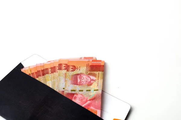 Индонезийские Деньги Конверте Изолированный Белом Фоне — стоковое фото