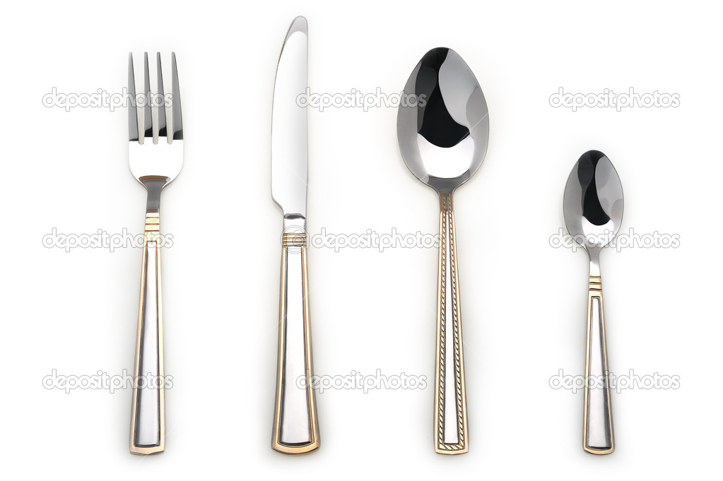 Knife,fork and two spoons