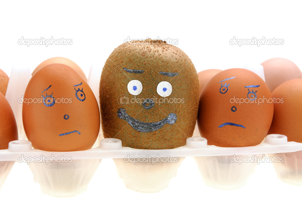 Kiwi and Set of Eggs