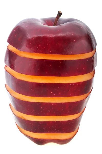 Red apple sliced in layers — Stock Photo, Image