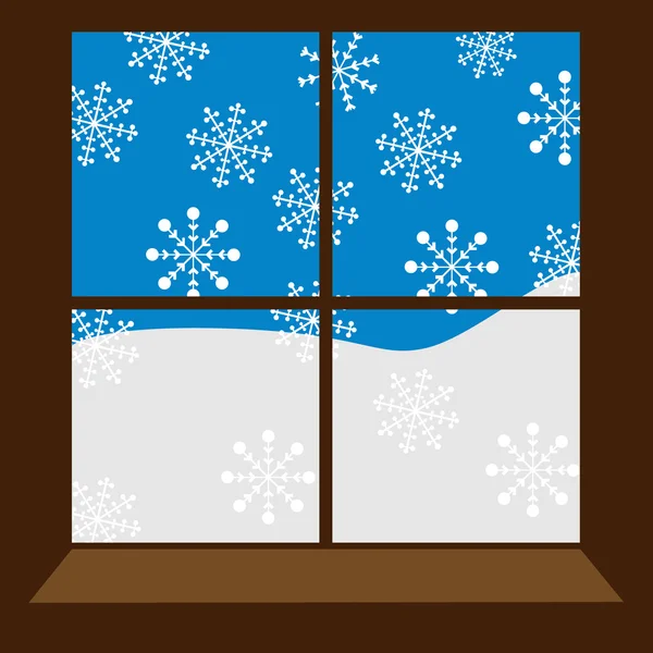 Winter window — Stock Vector