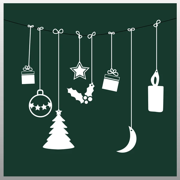 basit vektör yeşil Noel kartı