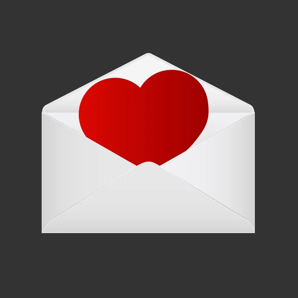Heart in the open envelope. — Stock Photo, Image
