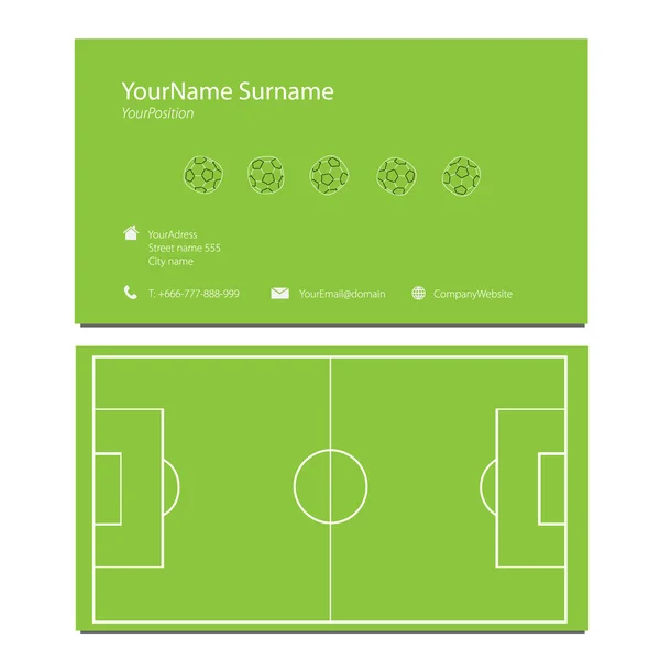 Football business card — Stock Vector