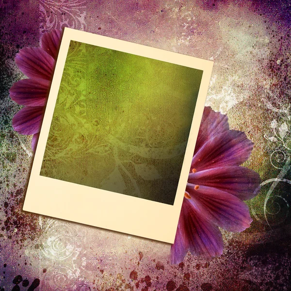 Vintage květinový papír s rámu nebo místo pro text — Stock fotografie