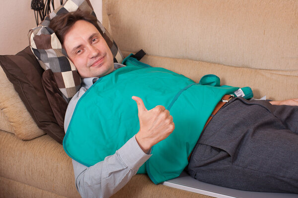 Portable x-ray laboratory with doctor and equipment