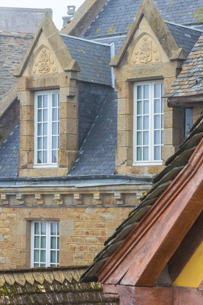 Roof windows in the ancient house — Stock Photo, Image