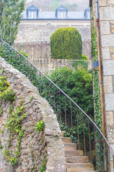 Escalera y vegetación en el castillo —  Fotos de Stock