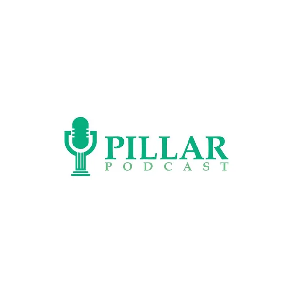Pelare Podcast Logo Design Vector — Stock vektor