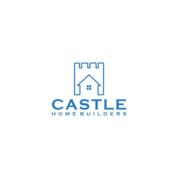 Κάστρο Home Builder Λογότυπο Σχεδιασμός — Διανυσματικό Αρχείο