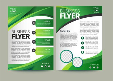 Vektör eko broşür, poster, broşür, dergi kapağı şablonu. Modern yeşil yaprak, çevre tasarımı. - Vektör