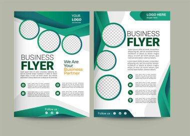 Vektör eko broşür, poster, broşür, dergi kapağı şablonu. Modern yeşil yaprak, çevre tasarımı. - Vektör