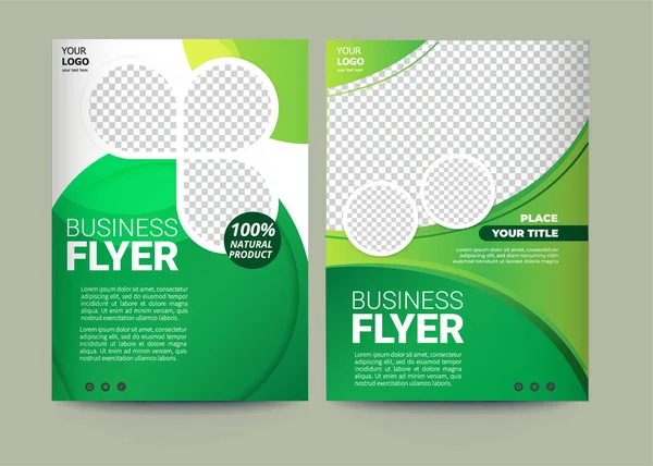 Οικολογικό Φυλλάδιο Αφίσα Φυλλάδιο Εξώφυλλο Περιοδικού Μοντέρνο Πράσινο Φύλλο Σχεδιασμός — Διανυσματικό Αρχείο