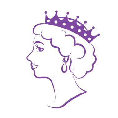 Kraliçe 'nin Platin Kutlama Tabelası' nın yan yüzü beyaz arka planda izole edilmiş. Vektör düz çizim. Tebrik kartı, afiş, broşür tasarımı