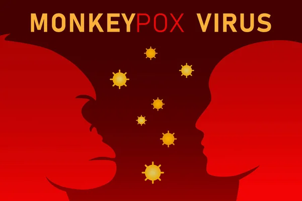 Дизайн Пандемії Вірусу Мавпи Силуетною Мавпою Людиною Векторні Плоскі Ілюстрації — стоковий вектор