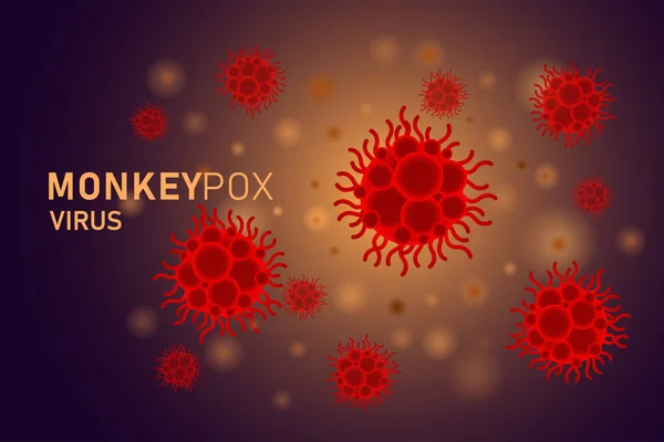 Вірусні Клітини Мавпи Медичний Векторний Фон Мавпи Розробка Мікробіологічного Прапора — стоковий вектор