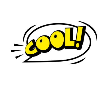 Bulutlu komik kelime konuşma balonu ikonu, Ray. Pop Art vektör karikatür çizimi. Çizgi roman, poster, afiş için tasarım