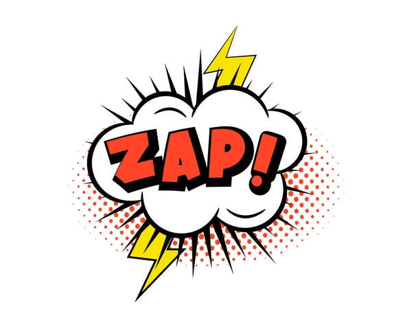 Zap Comic Palabra Voz Burbuja Icono Con Nube Estrellas Rayos — Archivo Imágenes Vectoriales