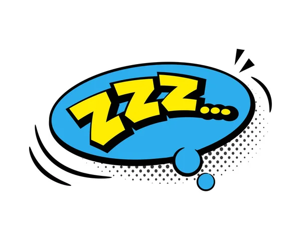 Zzz Comic Wort Sprechblase Symbol Mit Wolke Sternen Strahlen Und — Stockvektor