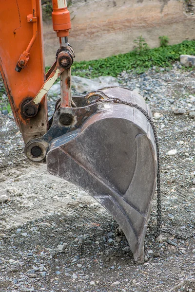 Working backhoe heavy industrial truck — Stock Photo, Image