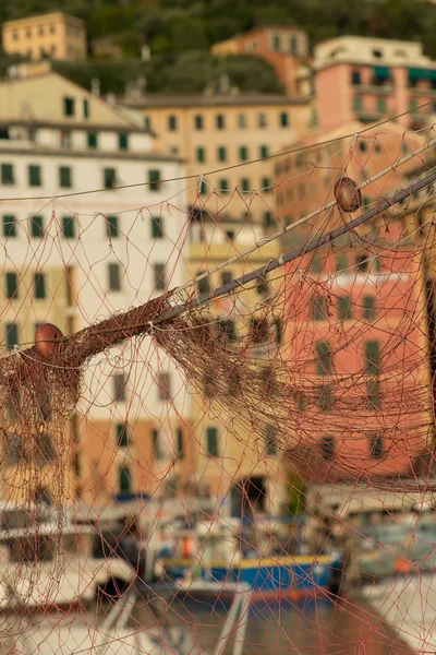 Fishing net drying in the sun — Stock Photo, Image