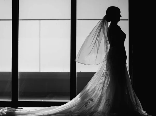 Close Wedding Dress Bridal Gown Which Dress Worn Bride Wedding — Fotografia de Stock
