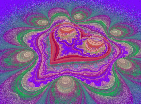 Imagen fractal abstracta con corazón —  Fotos de Stock