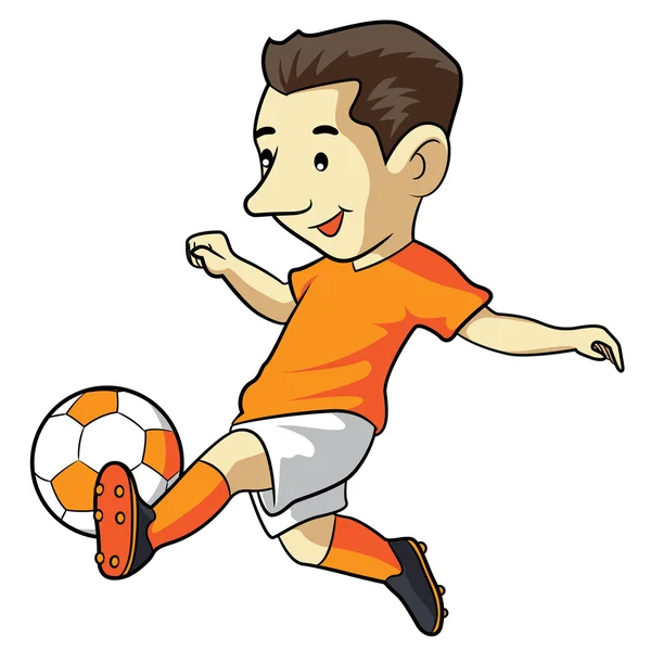 Voetbal kind cartoon — Stockvector