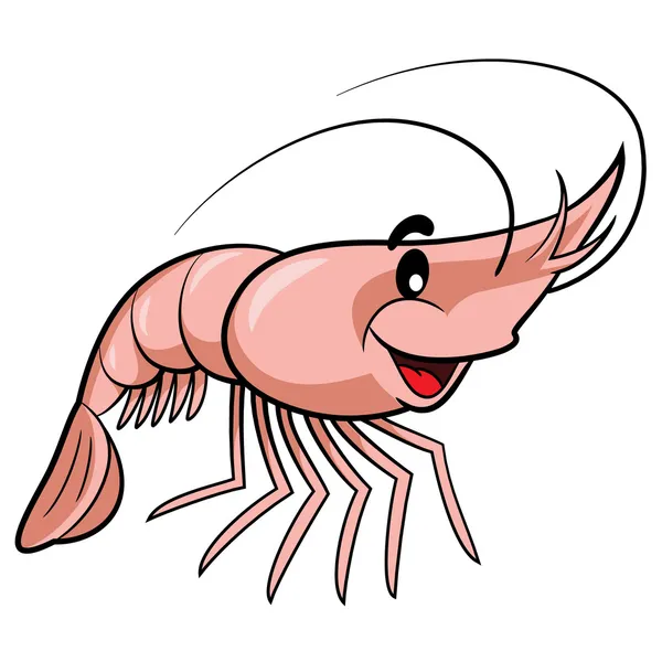 Dibujos animados de camarones — Vector de stock