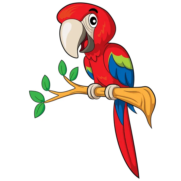 Cartone animato pappagallo — Vettoriale Stock