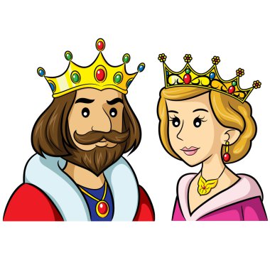 King Queen Cartoon clipart