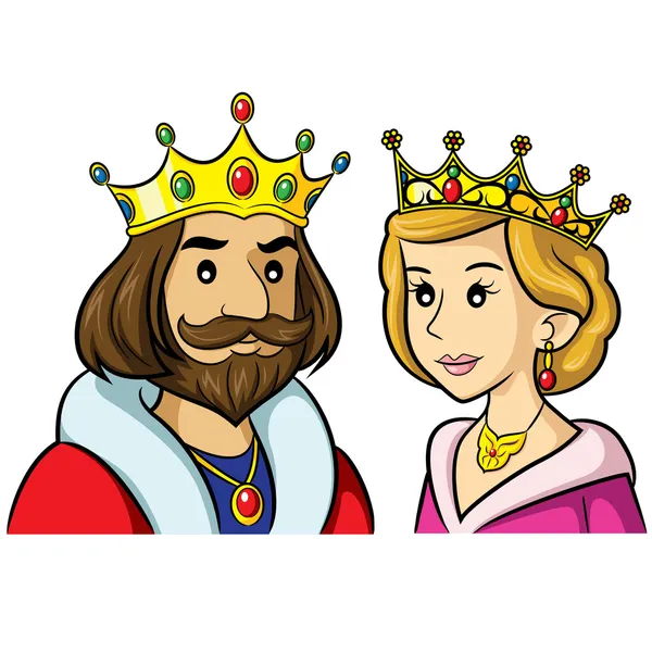 King Queen Cartoon — Stock Vector