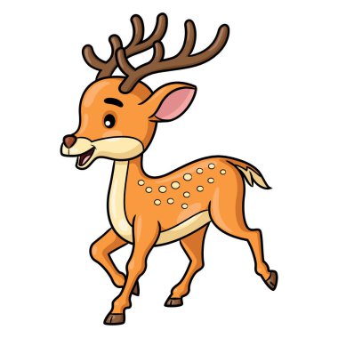sevimli çizgi geyik çizimi.