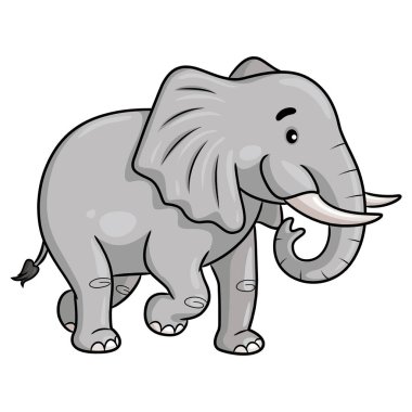 Illustration of cute walking elephant cartoon. clipart