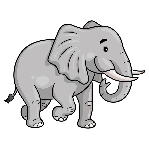 Ilustracja Uroczej Kreskówki Chodzącego Słonia Ilustracje Stockowe bez tantiem
