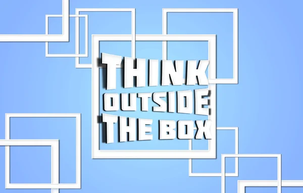 Think outside box blue — Stock Photo, Image