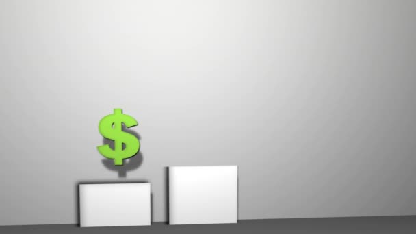 Peníze grafika 3d animace — Stock video