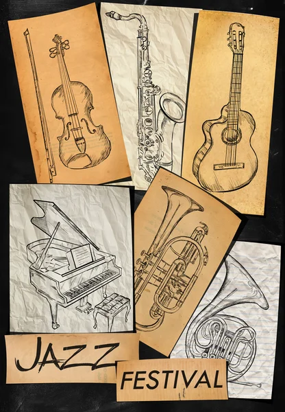 Jazz festival musik instrumenterar — Stockfoto