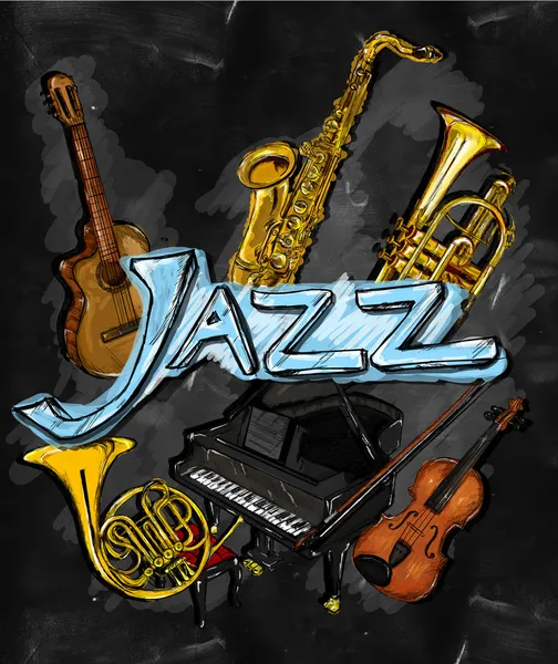 Jazz Instrumento de Pintura — Fotografia de Stock