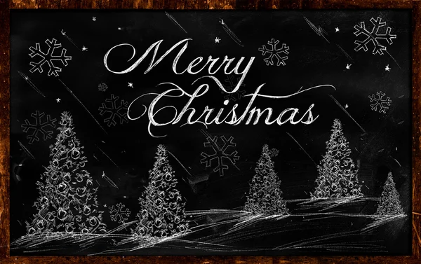 Merry christmas tebrik yazı tahtası — Stok fotoğraf