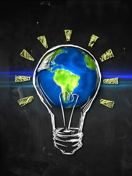 Earth Bulb Idea — Stock Photo, Image