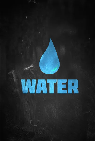 Water symbol on blackboard — Stock Photo, Image